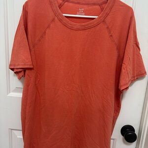 aerie  Short-Sleeve Crew Tee in Rust orange womens size medium Inseam